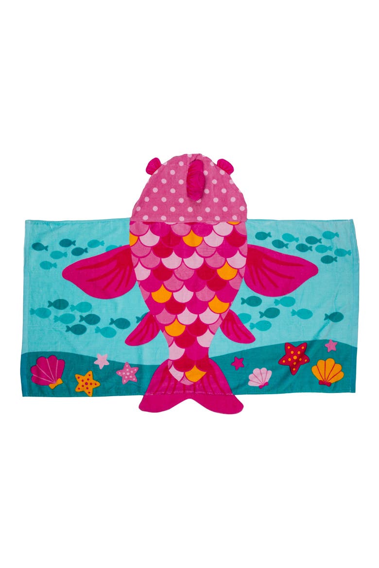 Beach Tote, Hooded Towel & Toys, Alternate, color, PINK FISH