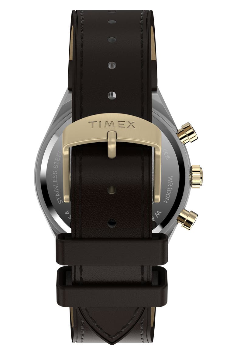 Continental Leather Strap Watch, 40mm, Alternate, color, SILVER-TONE