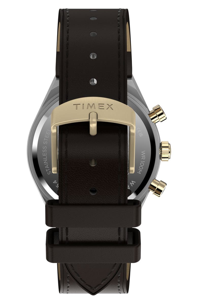 Timex<sup>®</sup> Continental Leather Strap Watch, 40mm, Alternate, color, Silver-Tone