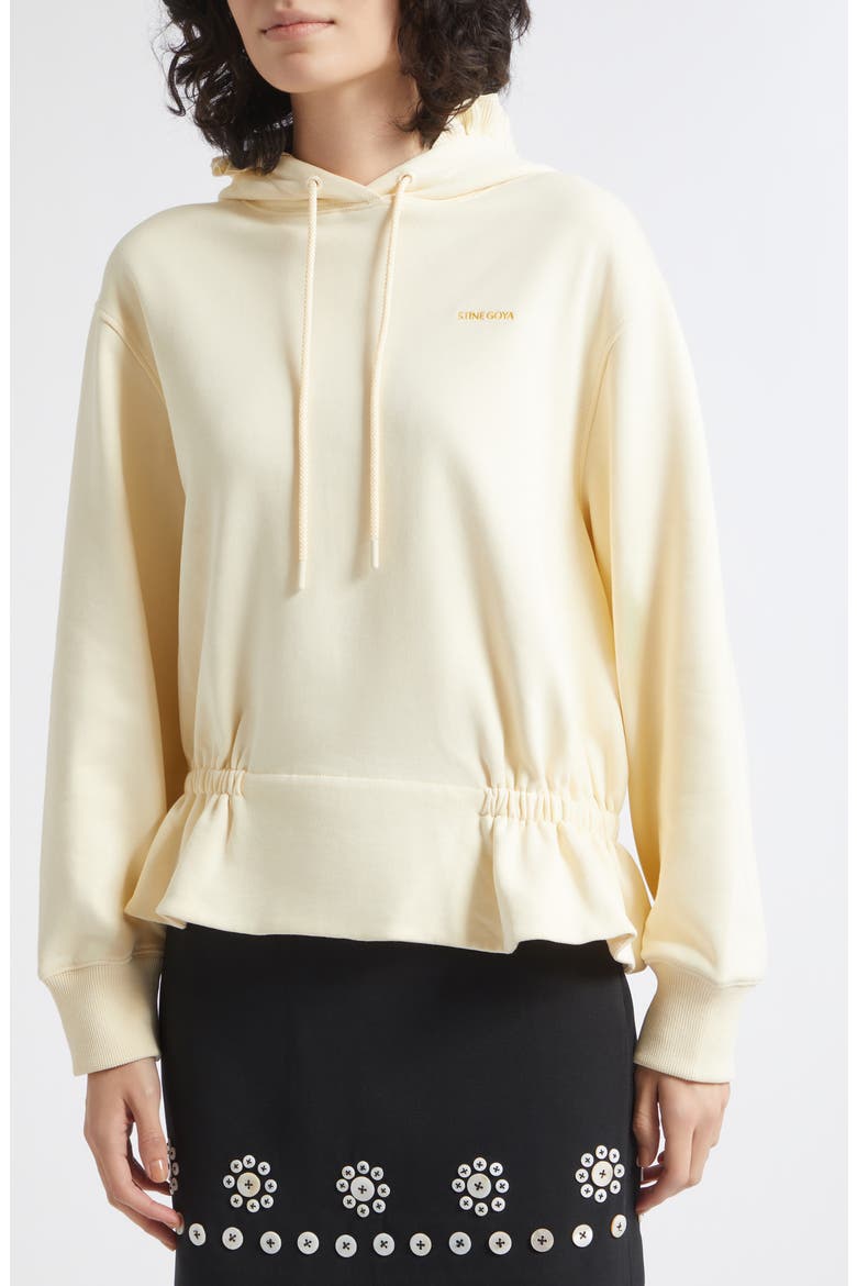 Ruffled Hoodie, Alternate, color, BUTTERCREAM