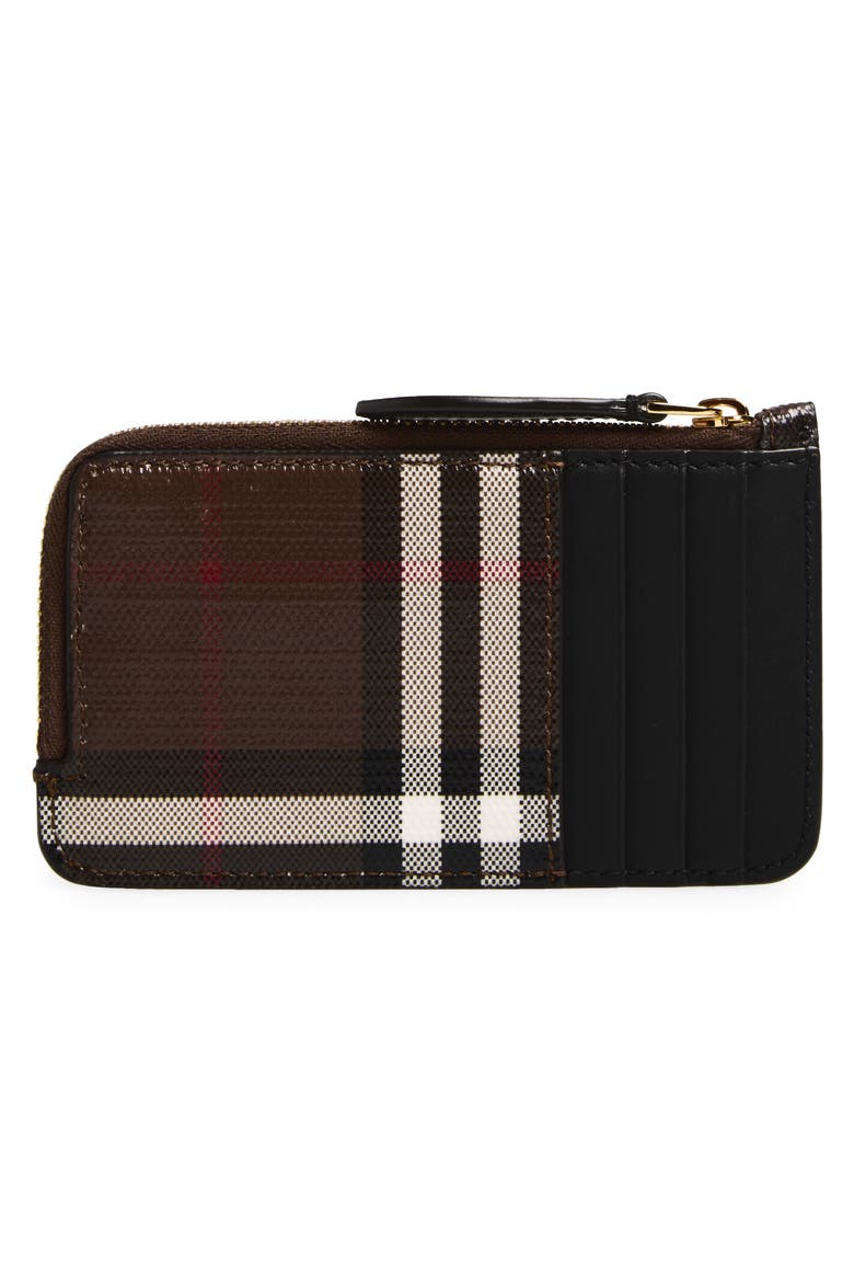 Somerset Half Zip Coated Canvas & Leather Wallet, Alternate, color, CHOCOLATE BROWN