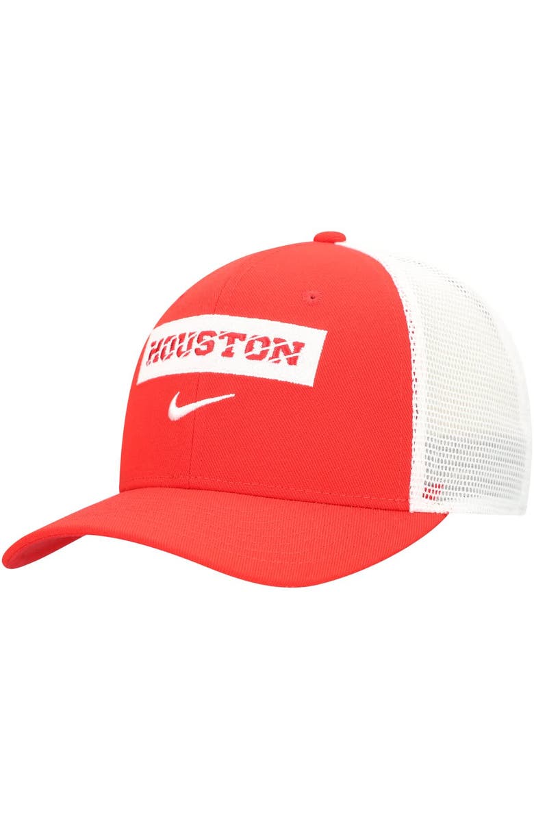 Nike Men's Nike Red Houston Cougars 2024/25 Sideline Rise Trucker Adjustable Hat, Main, color, Red