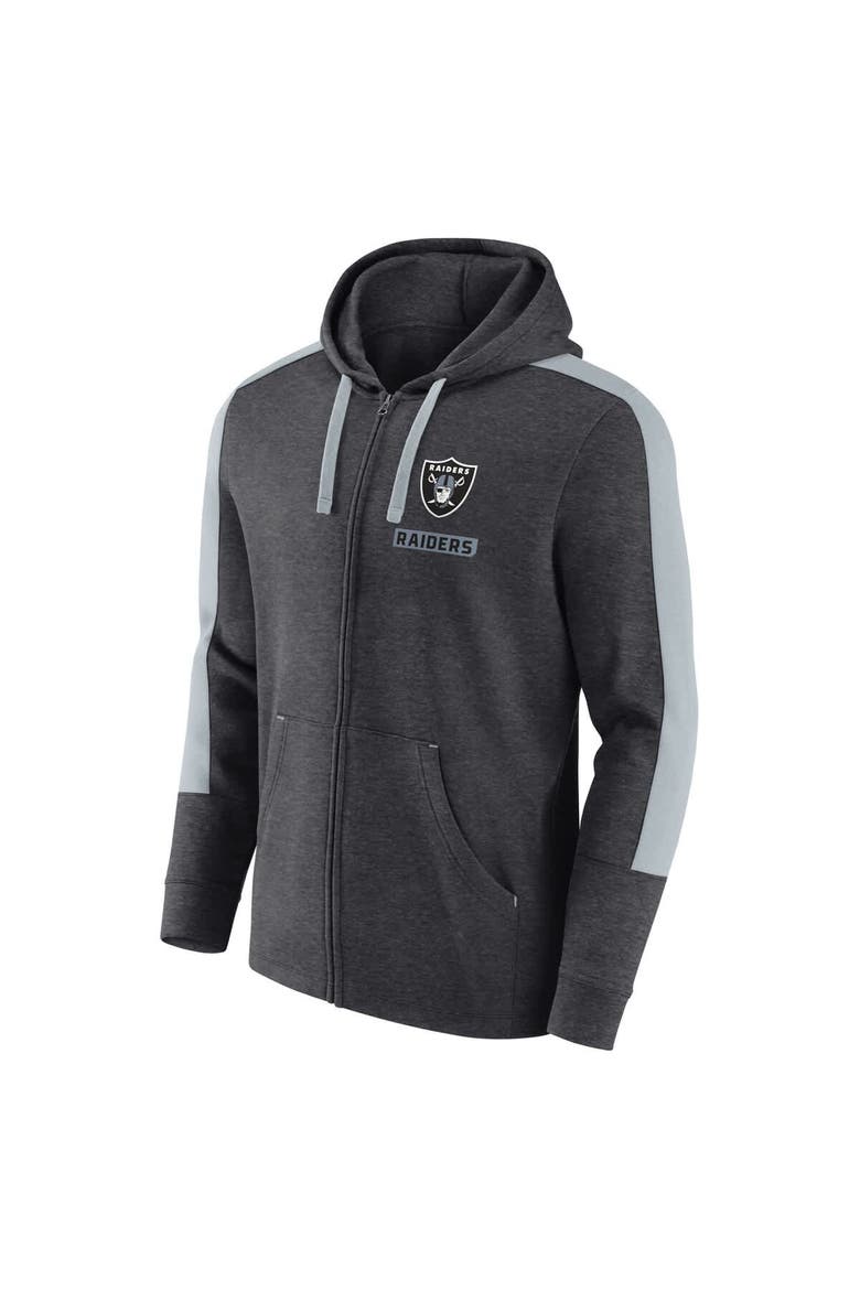 Men's Fanatics  Heather Charcoal Las Vegas Raiders Gains Full-Zip Hoodie, Alternate, color, Heather Charcoal