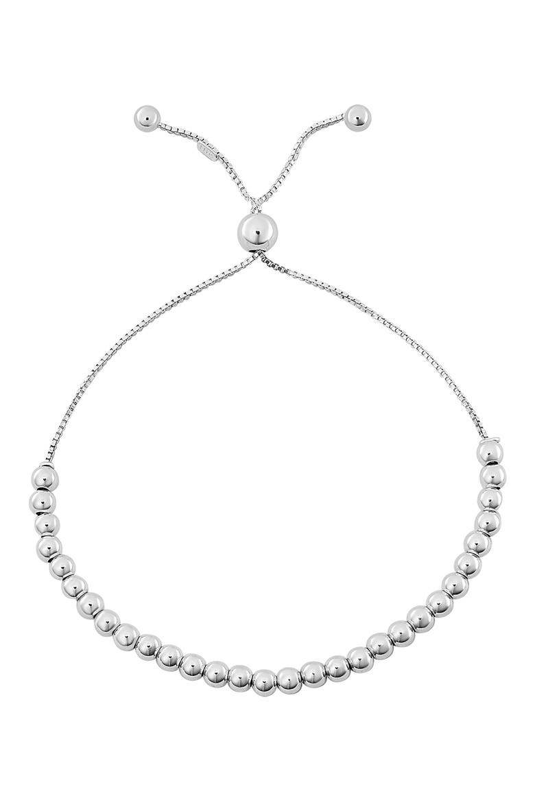 Beaded Bolo Bracelet, Main, color, SILVER