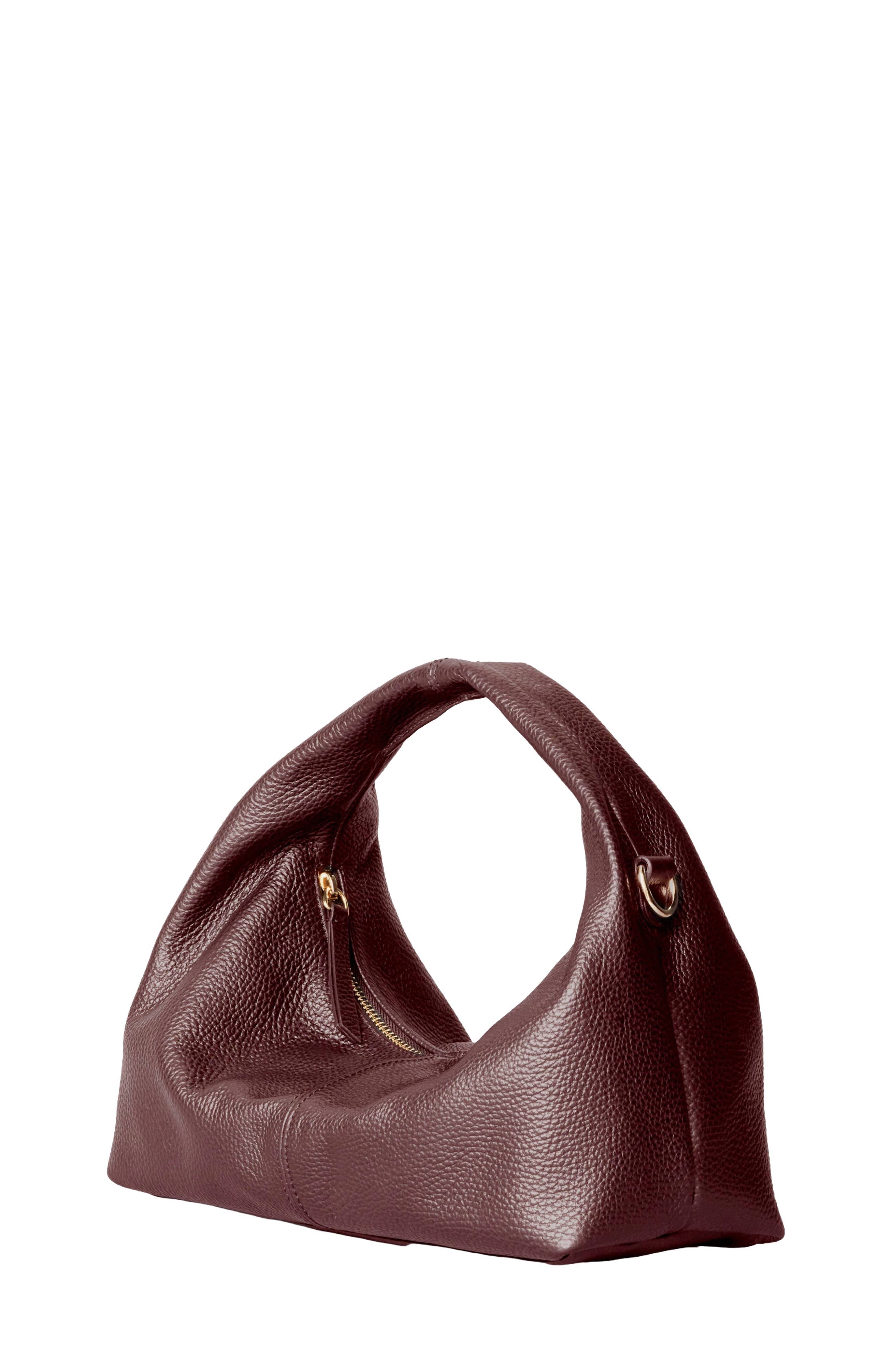 Leather Mini Everday Shoulder Bag, Alternate, color, Burgundy