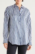 Theory Painter Stripe Silk Button-Up Shirt