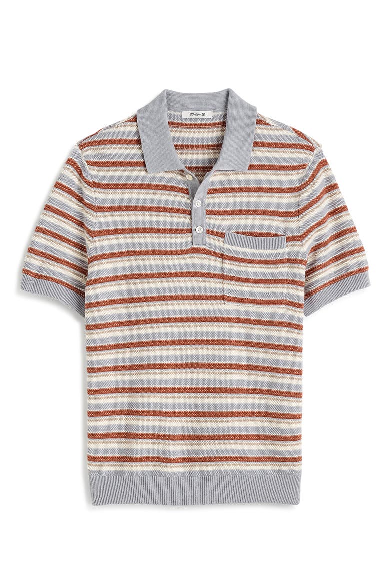 Cotton & Linen Sweater Polo, Alternate, color, SOLSTICE