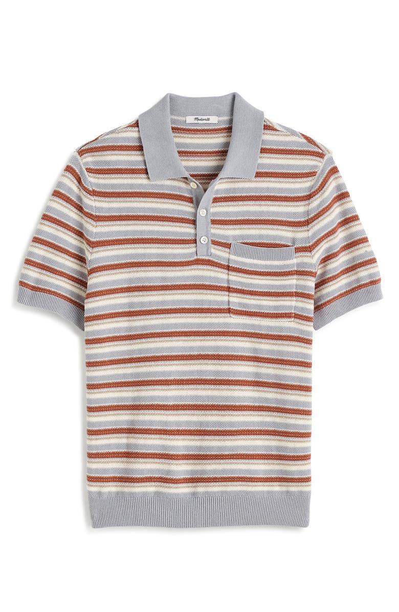 Madewell Cotton & Linen Sweater Polo, Alternate, color, Solstice