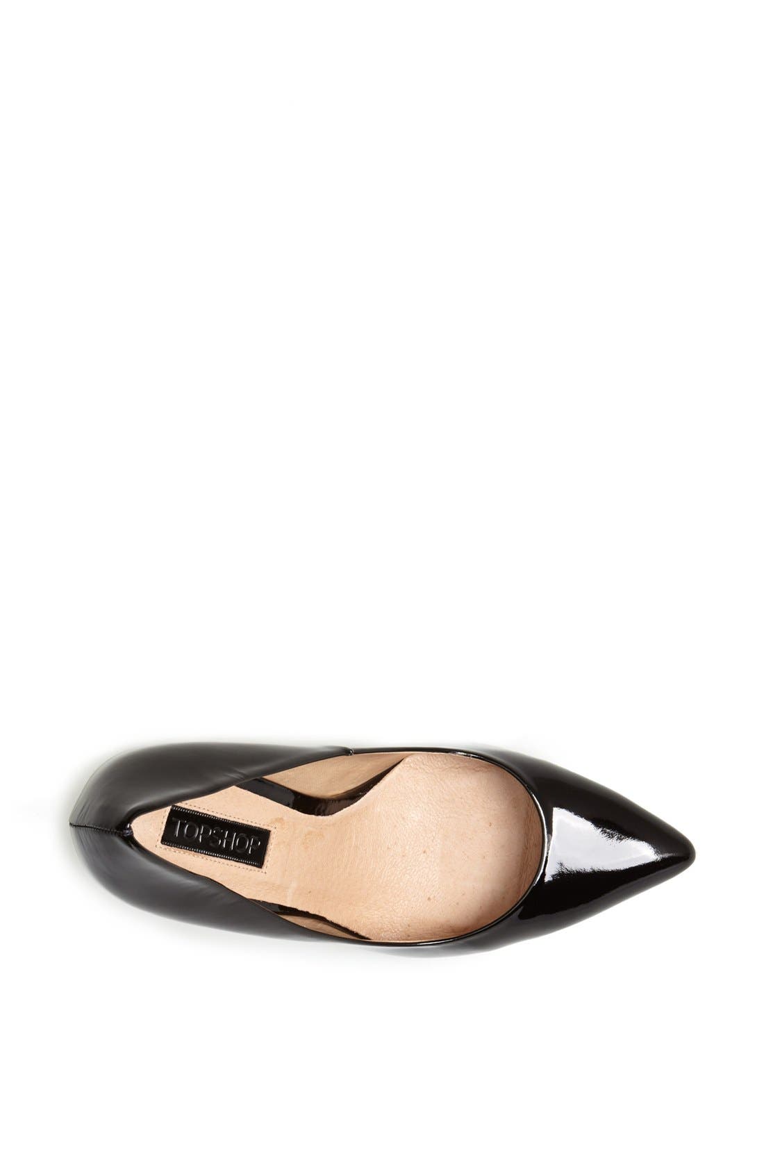 'Glimmer' Pointed Toe Pump, Alternate, color, BLACK
