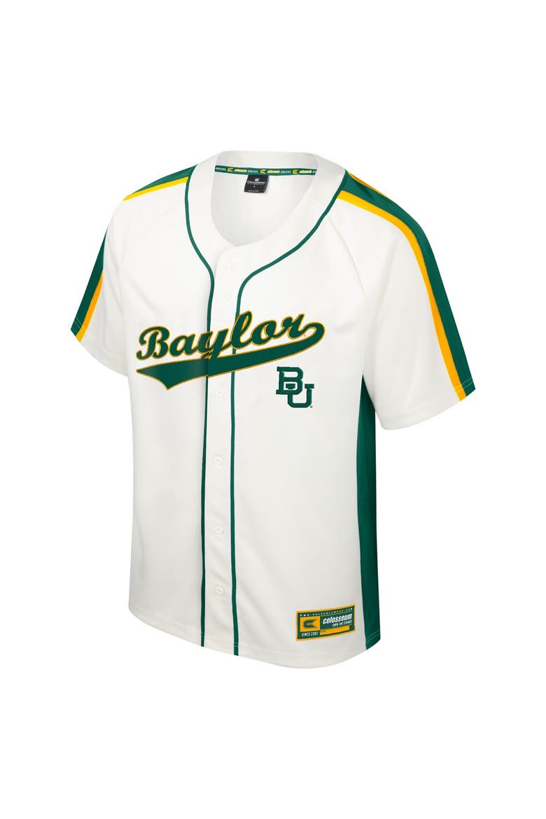 Men's Colosseum Cream Baylor Bears Ruth Button-Up Baseball Jersey, Alternate, color, Cream