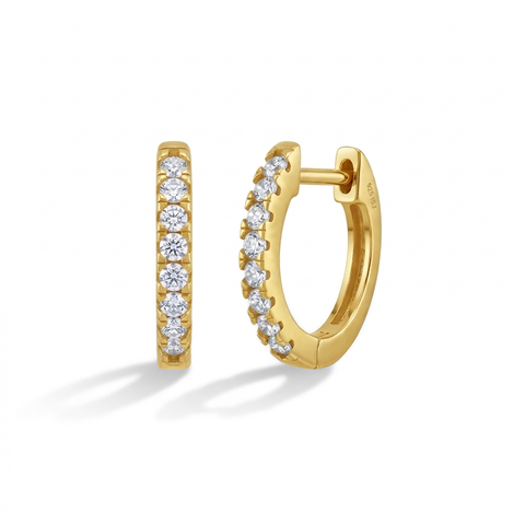 Small Multi Cubic Zirconia Huggie Plated Earrings