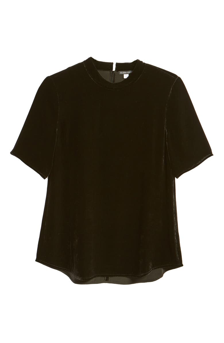 Eileen Fisher High Neck Velvet Top, Alternate, color, 
