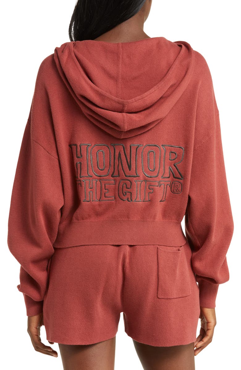 HONOR THE GIFT Jacquard Zip-Up Cotton Hoodie, Alternate, color, 