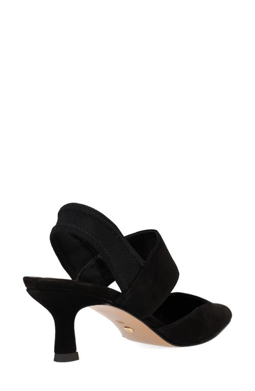 Pelle Moda Kiam Slingback Pointed Toe Kitten Heel Pump In Black