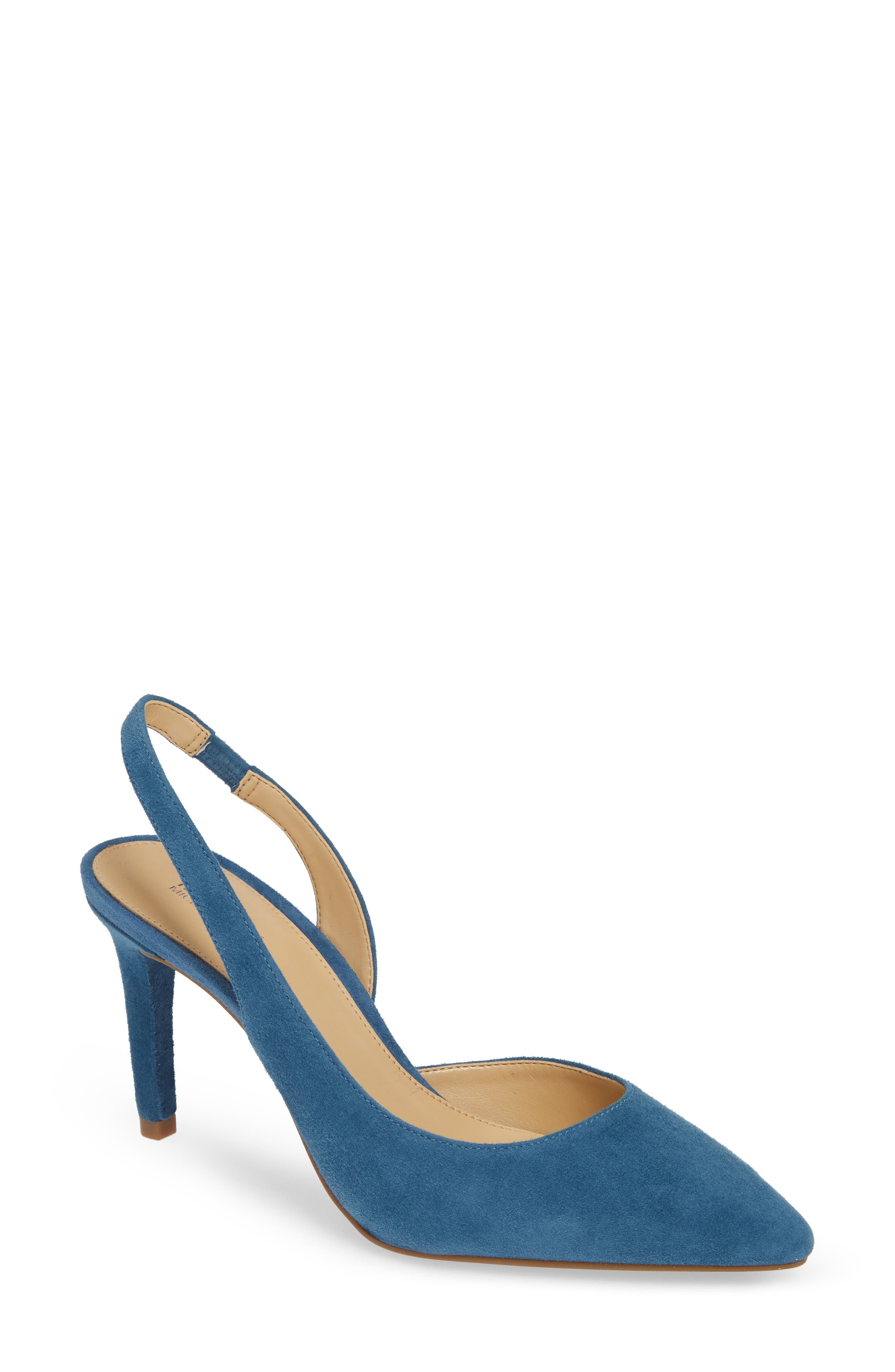 Lucile Flex Slingback Pump, Main, color, DARK CHAMBRAY SUEDE