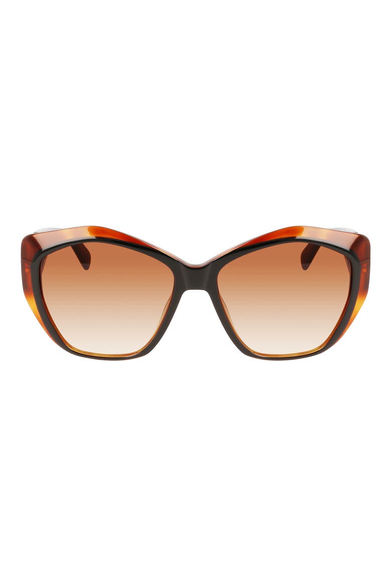 57mm Roseau Tea Cup Sunglasses, Main, color, BLACK/ HAVANA HONEY