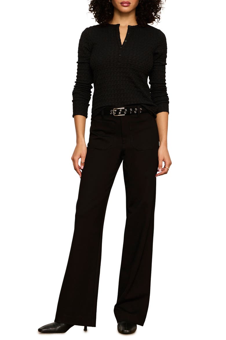 Marine Ponte Straight Leg Pants, Alternate, color, BLACK