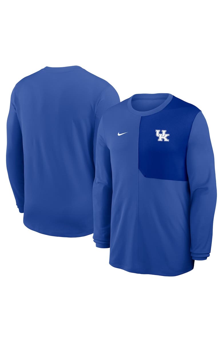 Nike Men's Nike Royal Kentucky Wildcats 2025 Sideline Coach UV Performance Long Sleeve T-Shirt, Main, color, Royal