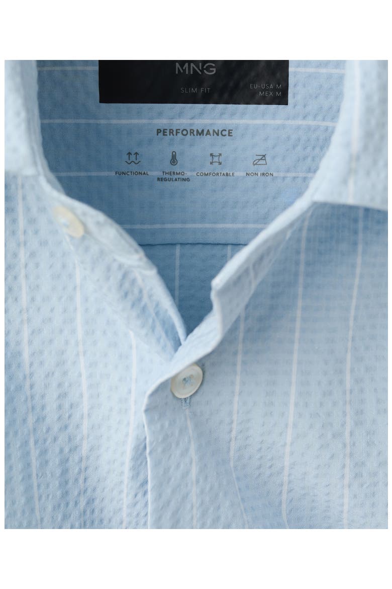 Textured Pinstripe Button-Up Shirt, Alternate, color, SKY BLUE