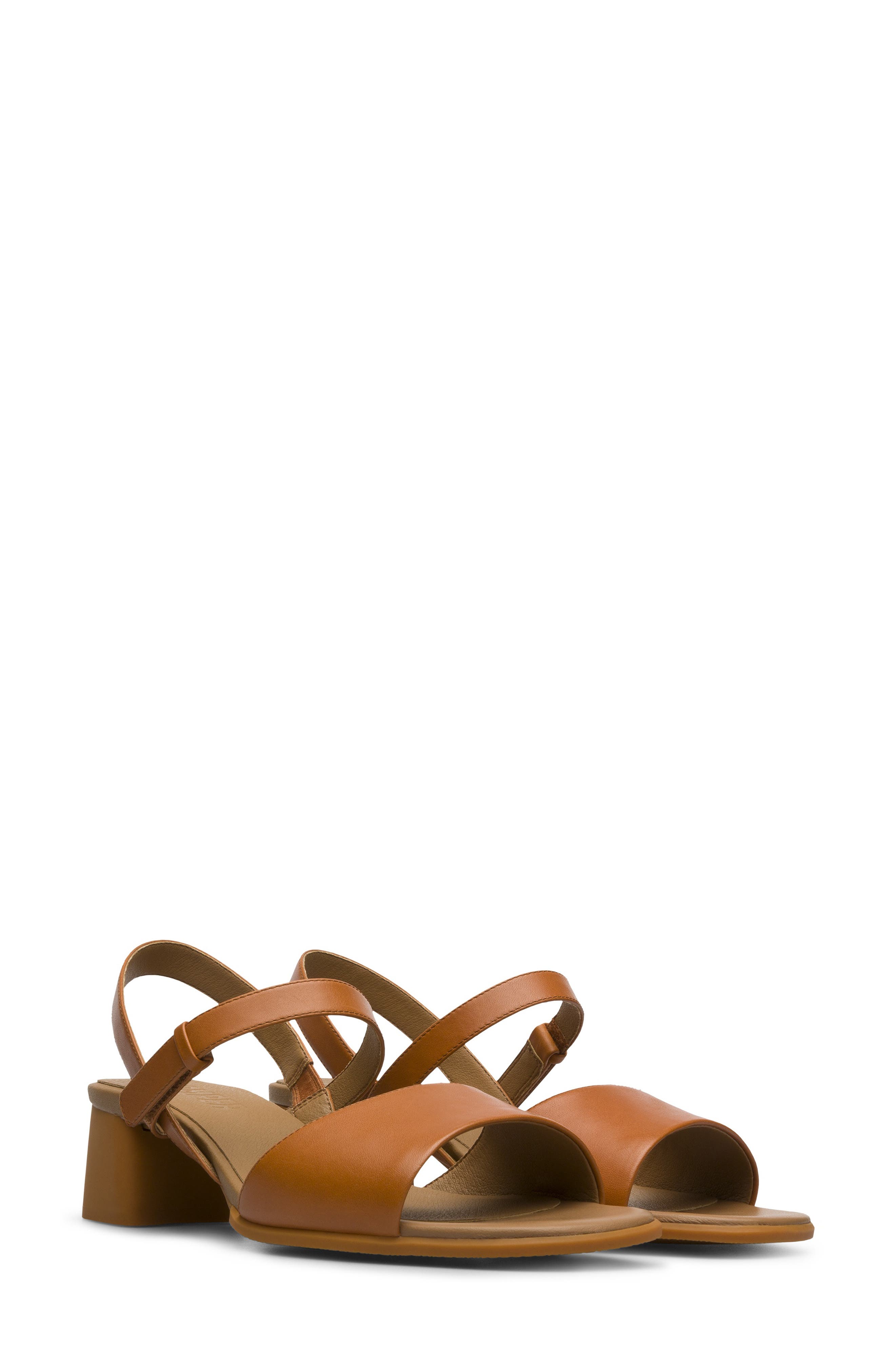 Camper Katie Block Heel Sandal, Main, color, Medium Brown