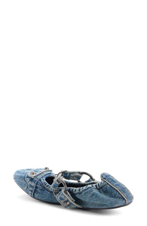 Balenciaga Denim Ballerina Shoes Buckle Detail In Multi