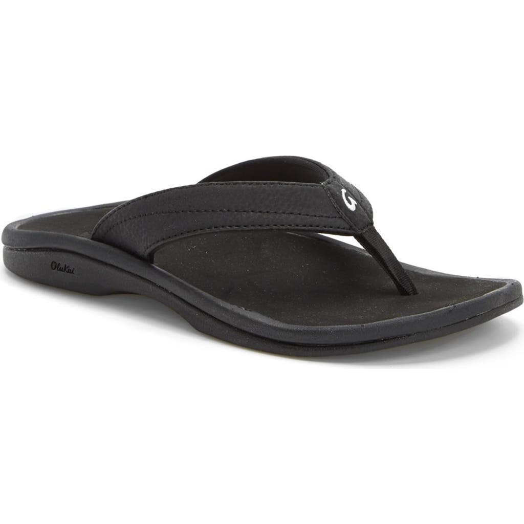 Olukai Ohana Flip Flop In Black