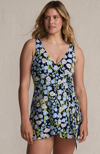 Lands' End Women's Long Side Tie Mini Swim Dress Swimsuit - 6 - Black Lands' End Women's Long Side Tie Mini Swim Dress Swimsuit - 6 - Black