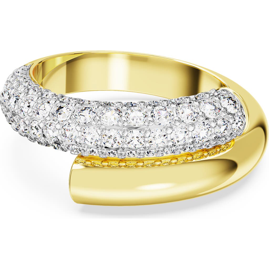 Swarovski Dextera Band Ring Round Gold Shiny Crystal In Gold
