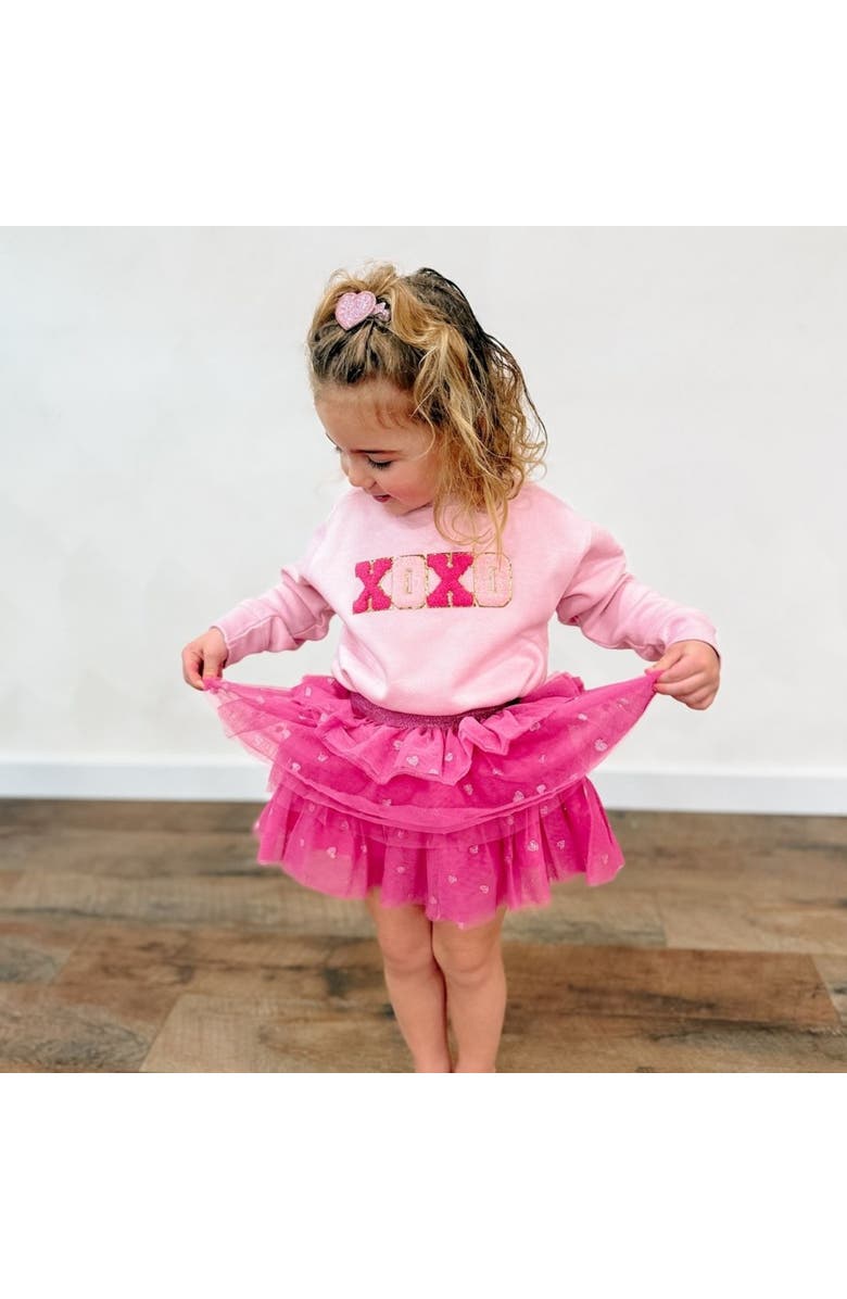 Sweet Wink Hugs And Kisses Patch Valentine's Day Sweatshirt, Alternate, color, 