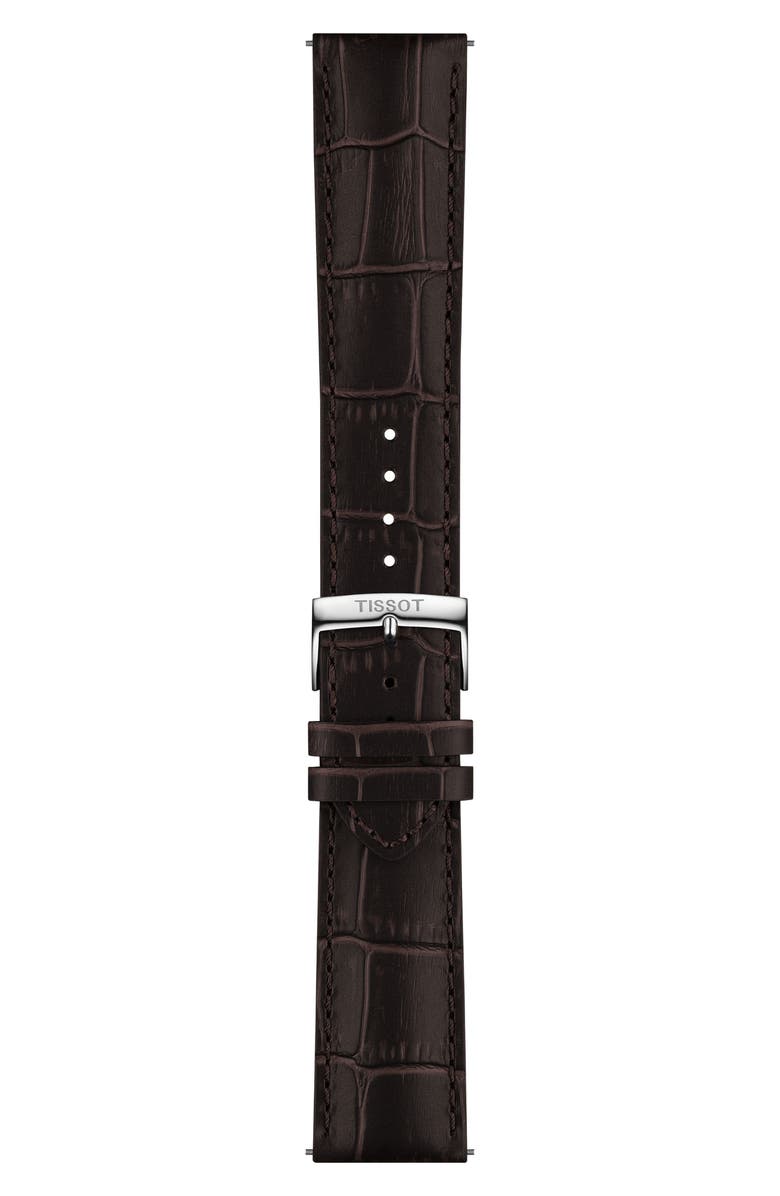 Tissot Chrono L Croc-Embossed Leather Strap Watch, 42mm, Alternate, color, 