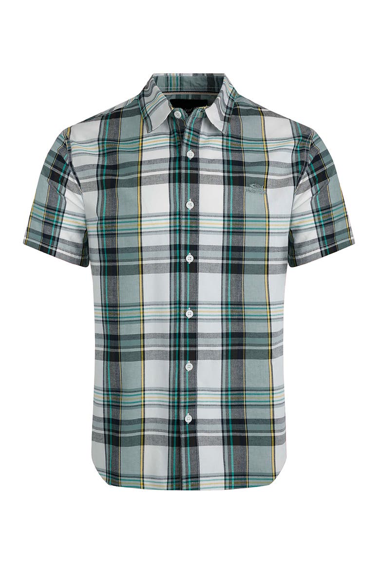 Judd Short Sleeve Check Shirt, Alternate, color, Dusty White