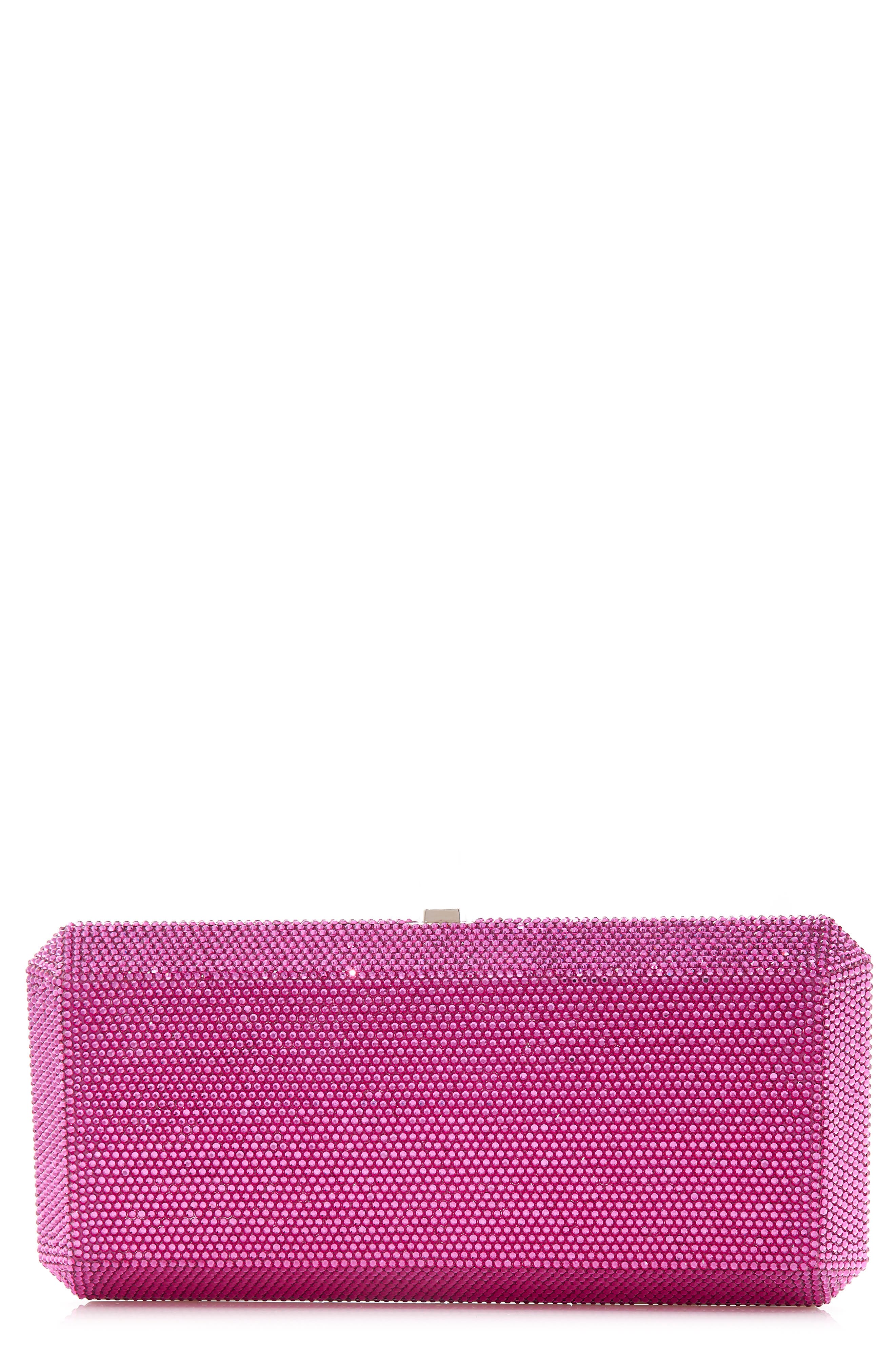 Couture Slim Rectangle Clutch, Main, color, SILVER FUCHSIA