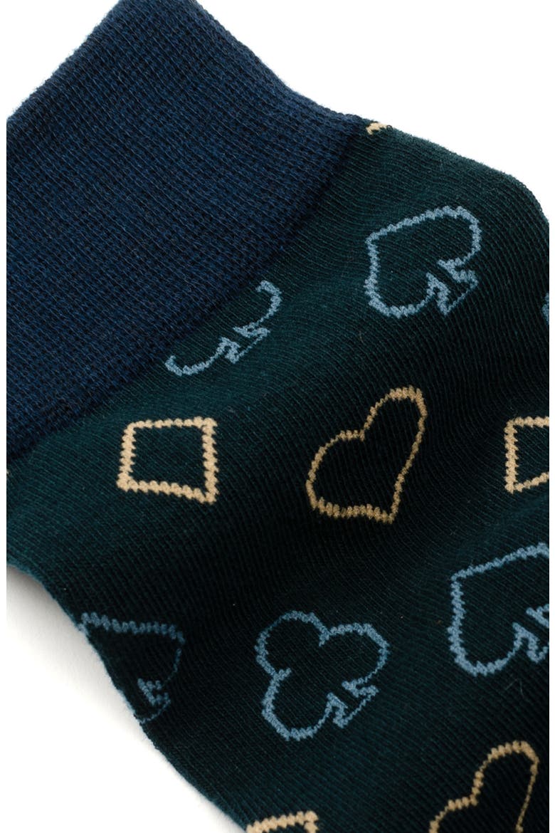 Card Suits Casino Crew Socks, Alternate, color, BLUE