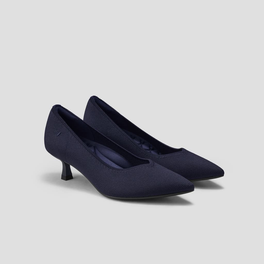 Vivaia Pointed-toe Kitten Heels In Navy