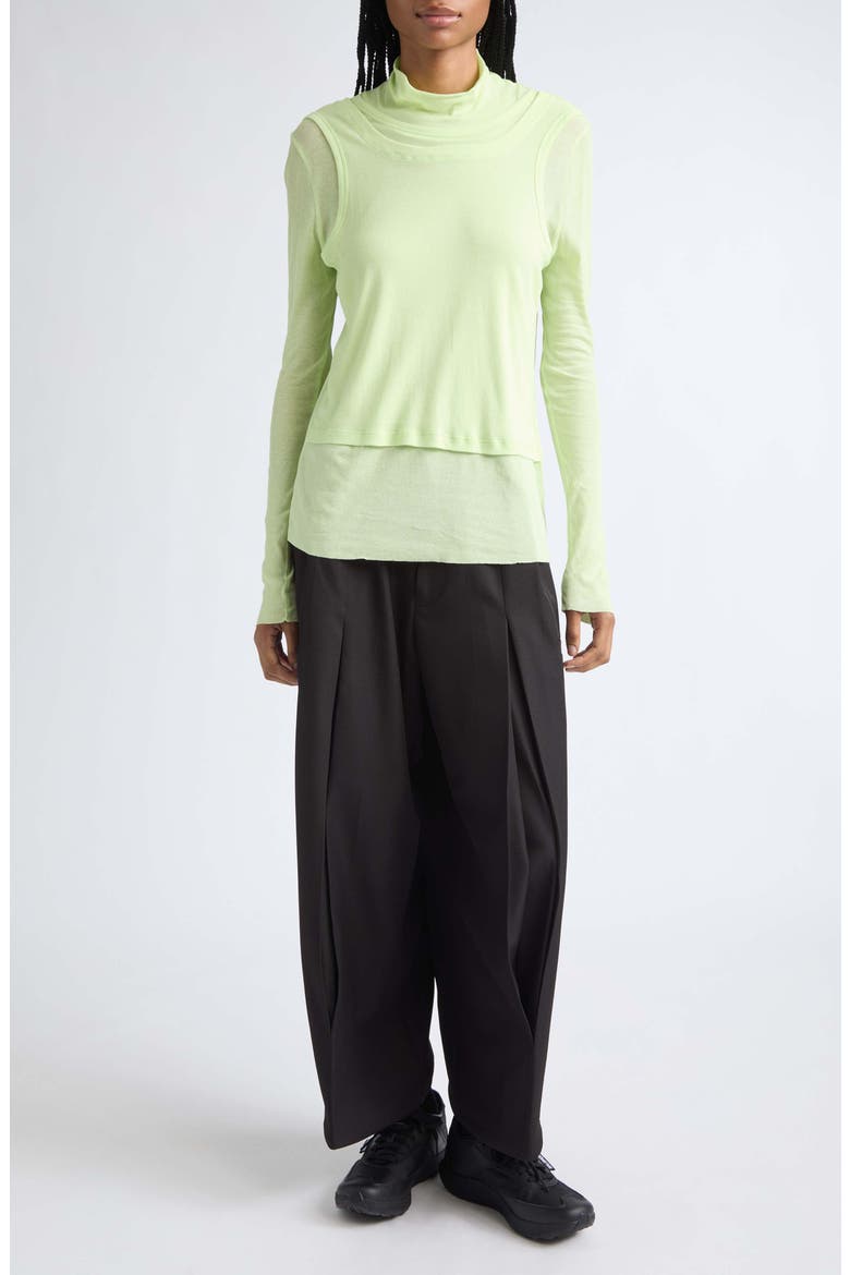 Tailored Pointy Hem Wide Leg Pants, Alternate, color, BLACK