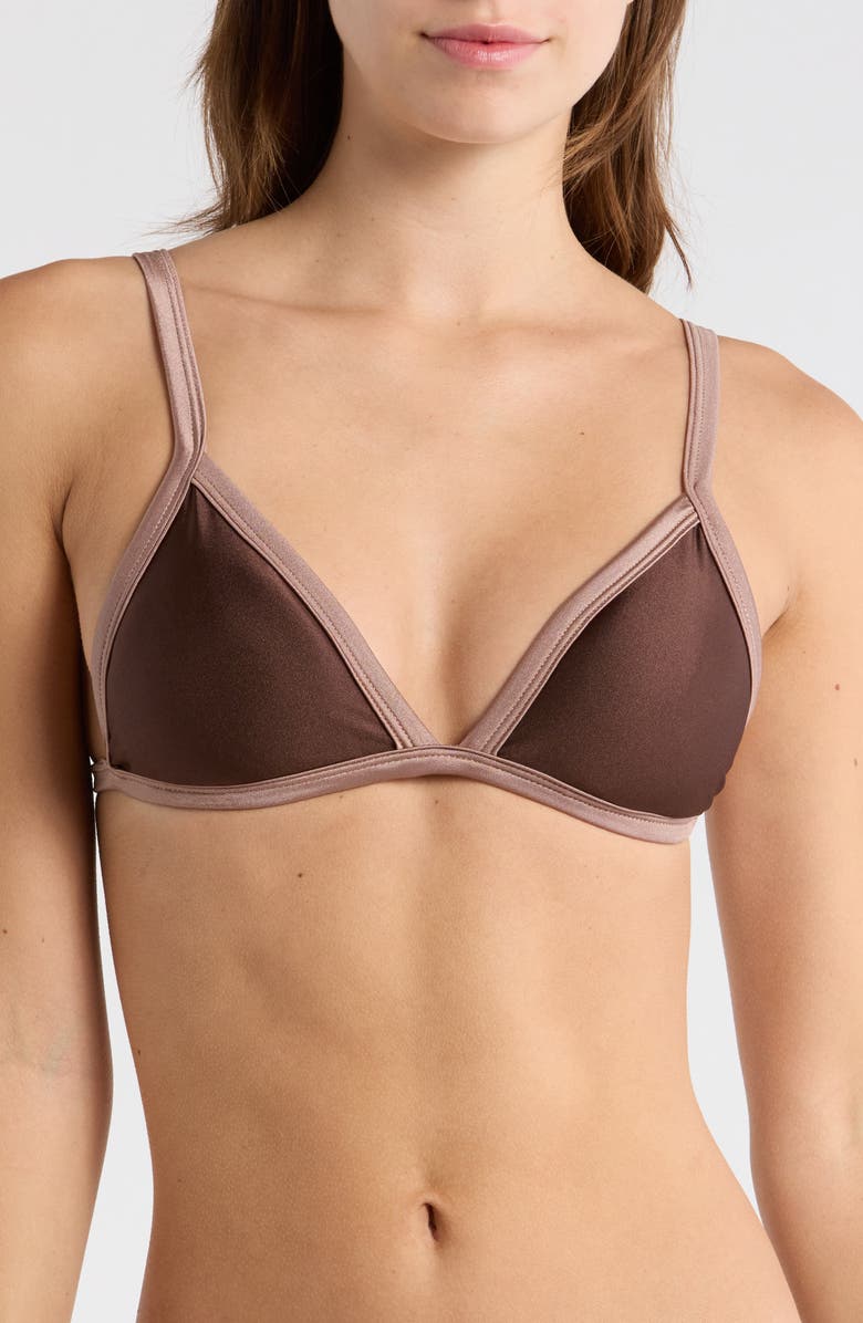 Maaji Rewind Reversible Bikini Top, Main, color, Brown
