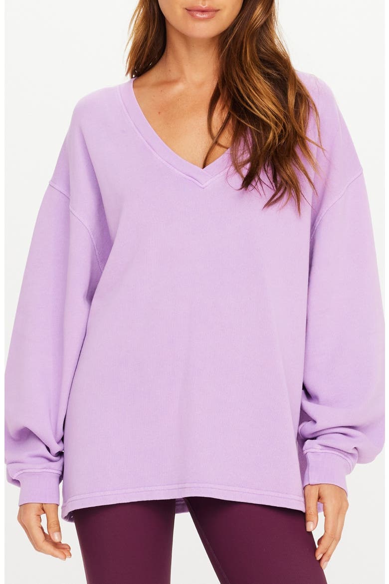 Soul Lou V-Neck Sweatshirt, Main, color, PURPLE