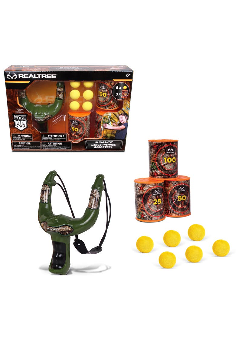 REALTREE Handheld Slingshot Set Green, 10Pcs, Alternate, color,