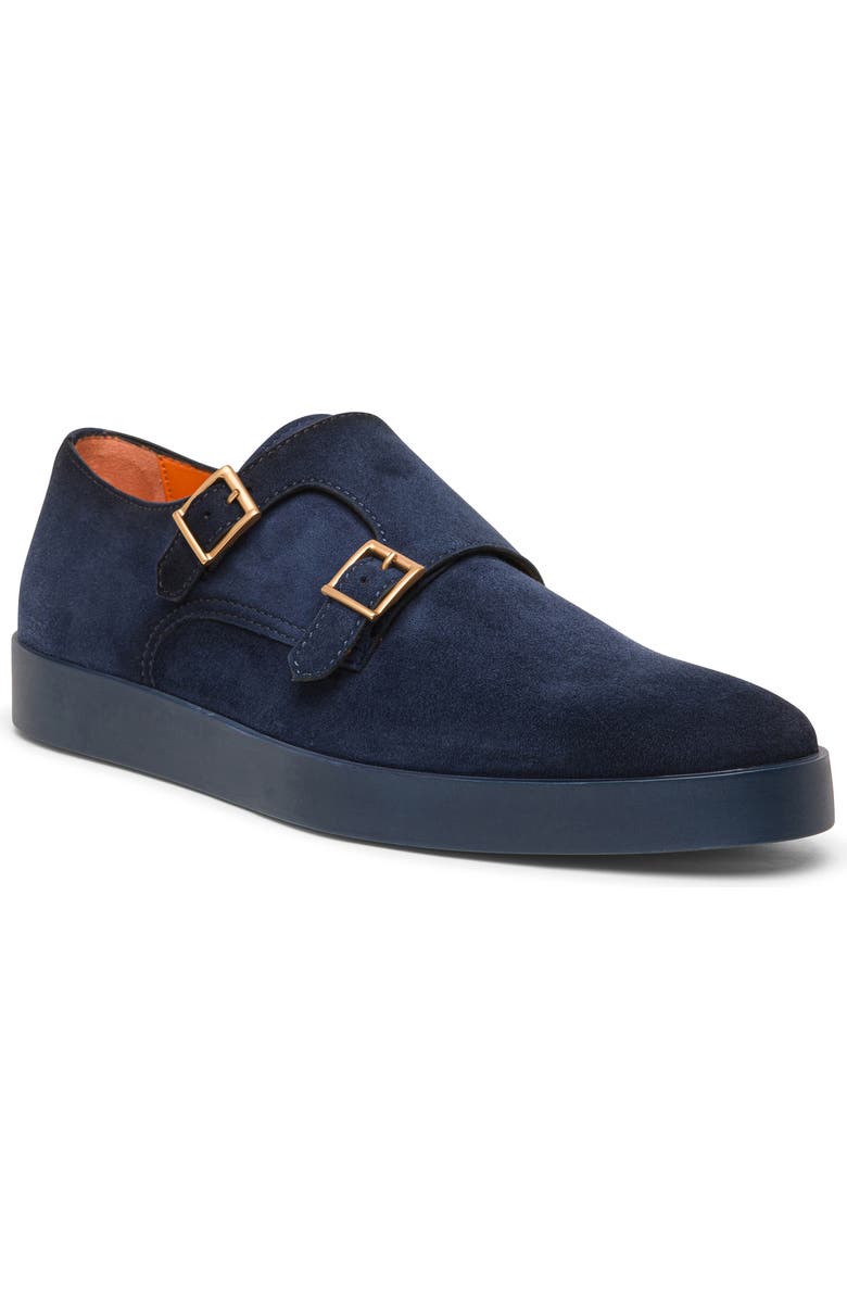 Santoni Monk Strap Sneaker, Main, color, Blue