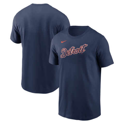 Men's Nike  Navy Detroit Tigers Alternate Wordmark T-Shirt