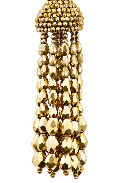 Oscar De La Renta Beaded Chandelier Clip-on Earrings In Gold