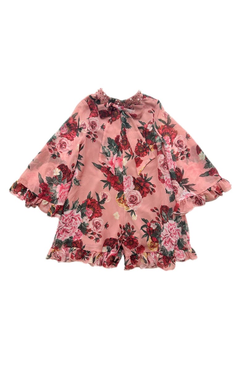 Petite Maison Kids Flora Flower Print Jumpsuit, Alternate, color, Pink Floral