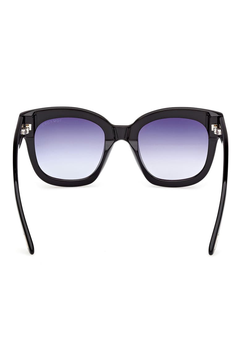 Beatrix 52mm Gradient Geometric Sunglasses, Alternate, color, SHINY BLACK / GRADIENT BLUE