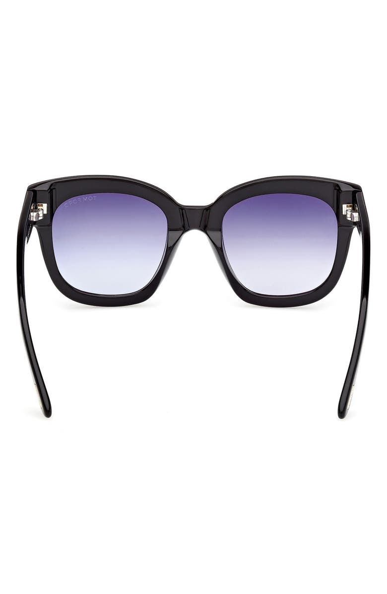 TOM FORD Beatrix 52mm Gradient Geometric Sunglasses, Alternate, color, Shiny Black / Gradient Blue
