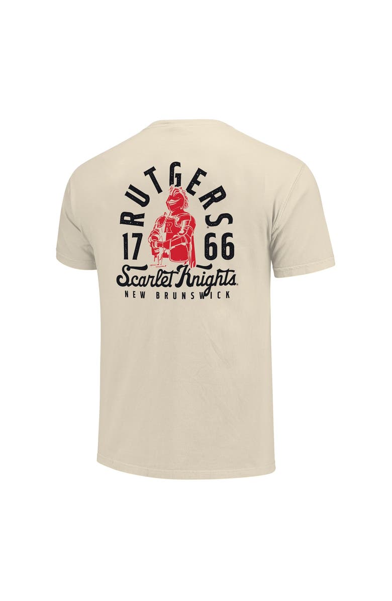 IMAGE ONE Men's Cream Rutgers Scarlet Knights Comfort Colors Mascot Overlay T-Shirt, Alternate, color, 