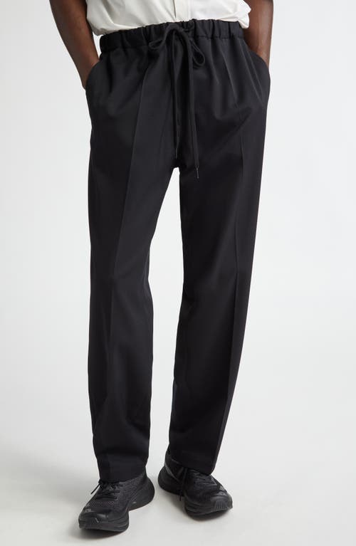 Mm6 Maison Margiela Twill Drawstring Pants In Black