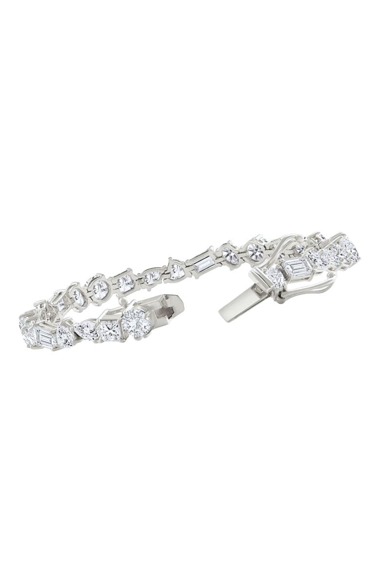Bliss Diamond F/VS 15Ct Mixed Fancy Cut Diamond Tennis Bracelet 14k Gold Lab Grown 7", Alternate, color, 14K White Gold