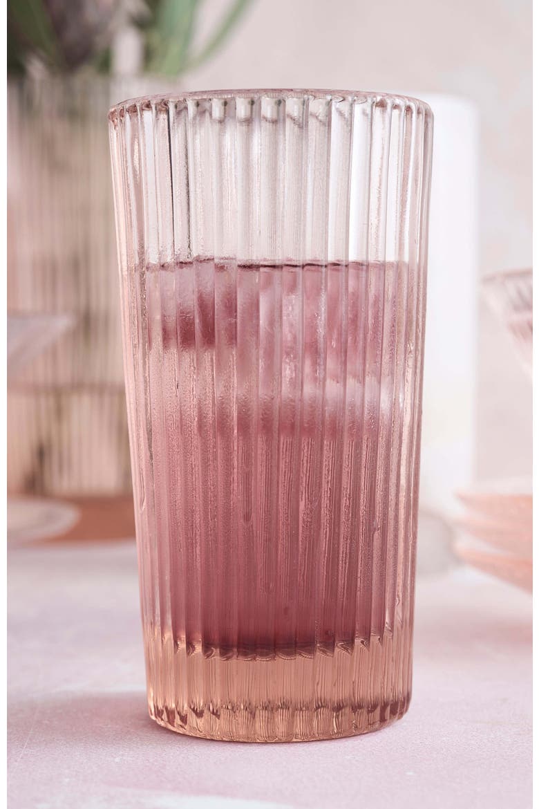 Pink Tall Glasses - Set of 4, Alternate, color, Clear