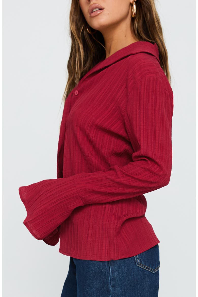 Beatris Bell Sleeve Shirt, Alternate, color, RED