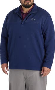 Callaway Big & Tall Mixed Media 1/4 Zip Performance Pullover